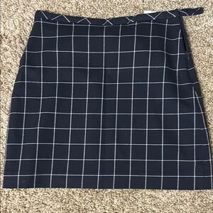 Banana Republic A-Line Mini Skirt Blue White Tie Front
